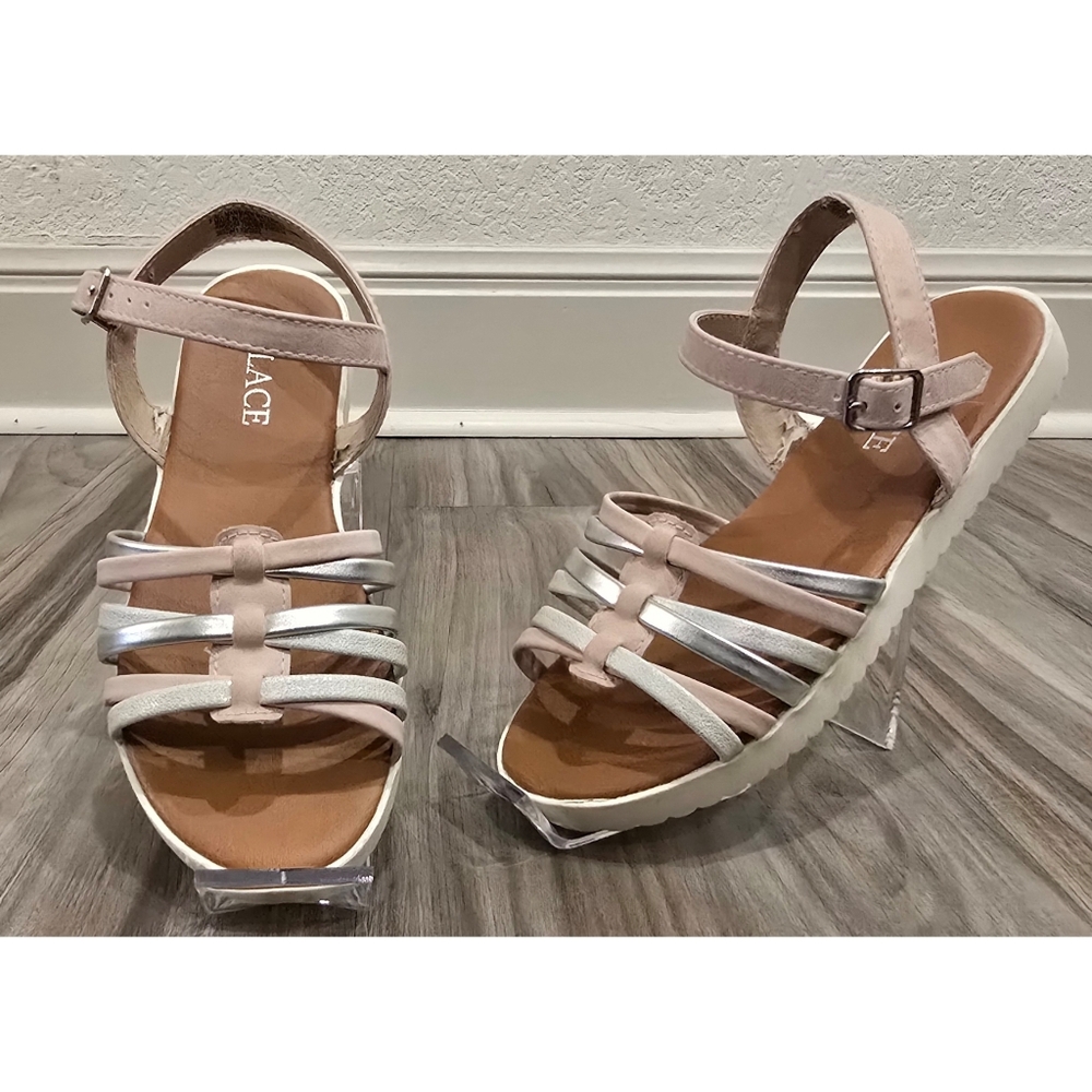 The Children’s Place Toddler Metallic Strappy Sandals Size 1 Girls Summer Shoes